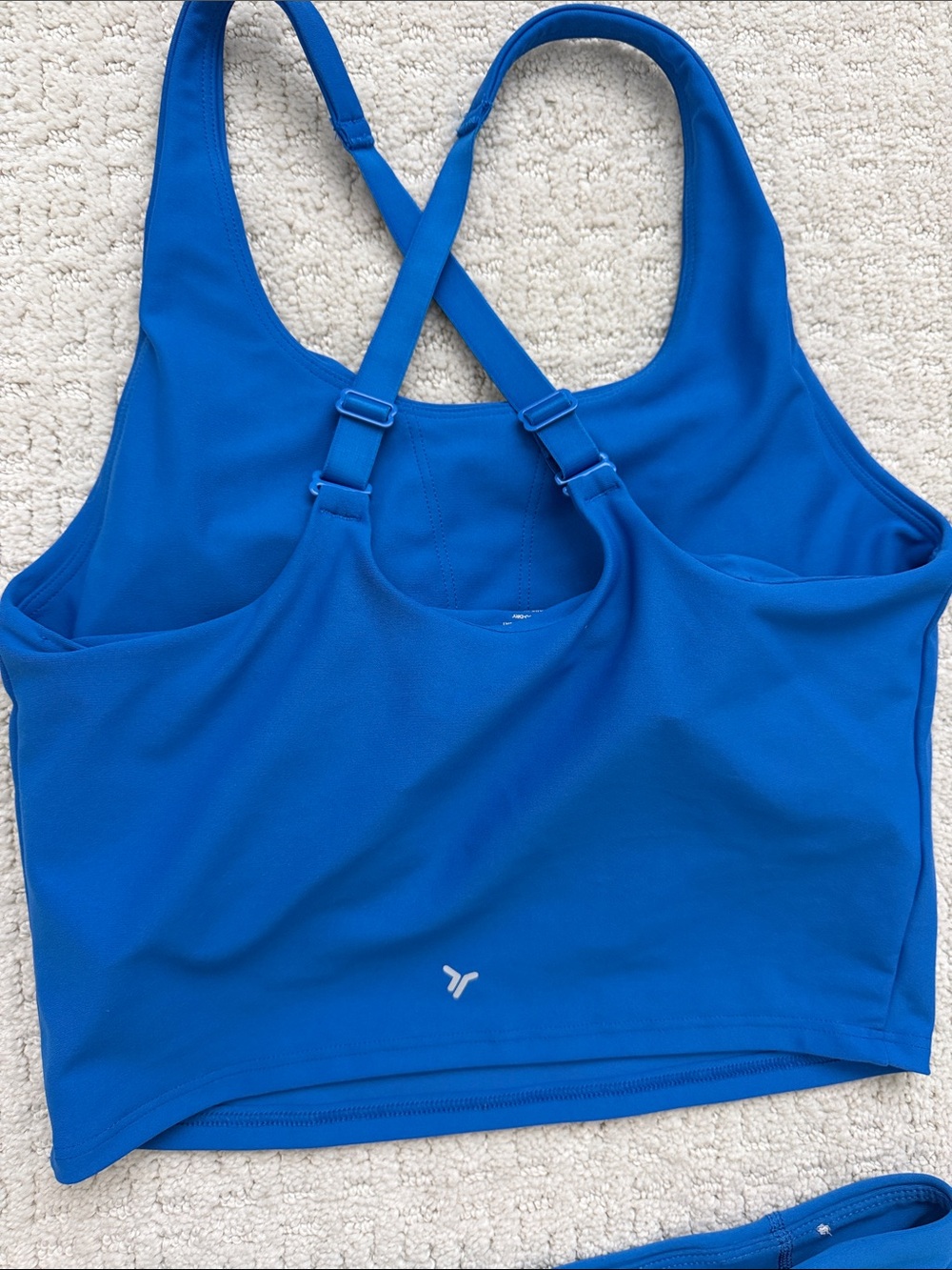 Old Navy Royal Blue Athletic Capri Legging Set with Crossback Sports Bra - Picture 4 of 8